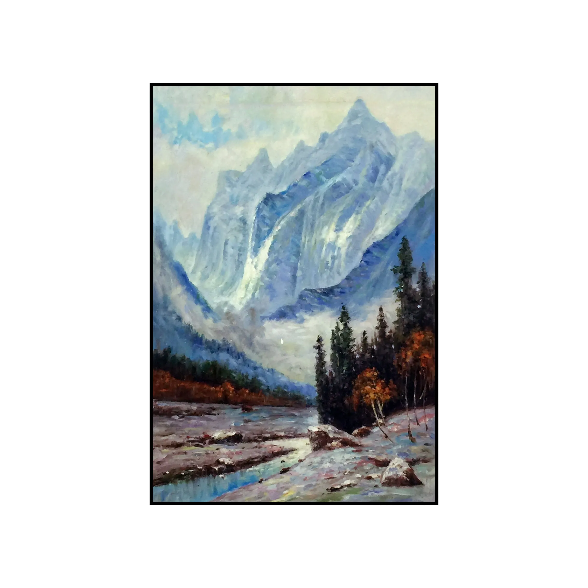 Watercolor Mountain Scene