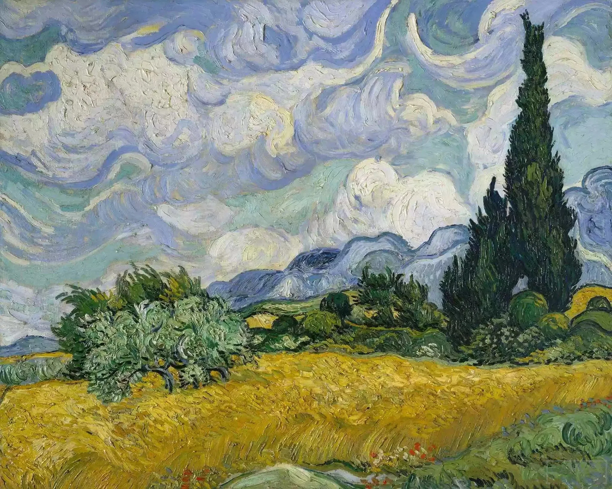 Wheat Field with Cypresses - Diamond Painting