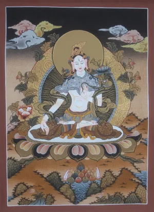 White Tara Tibetan Thangka Painting-40x30cm