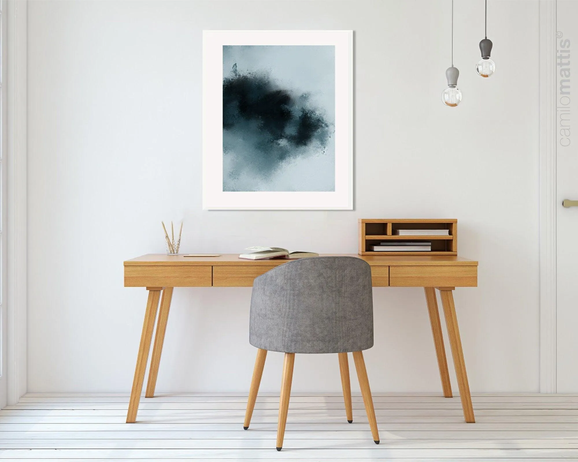 Zen Minimalist wall art print, Apartment decor abstract painting print