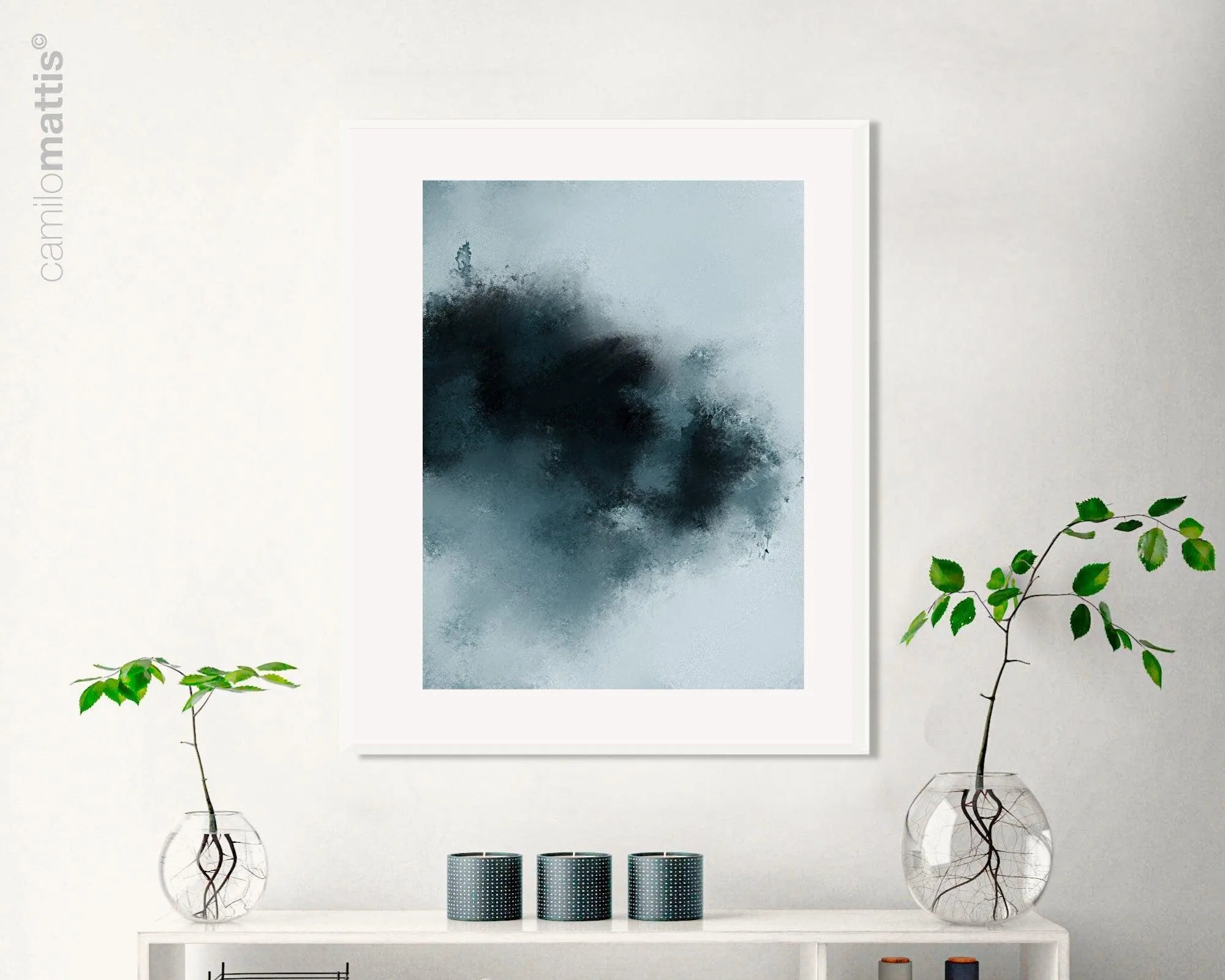 Zen Minimalist wall art print, Apartment decor abstract painting print